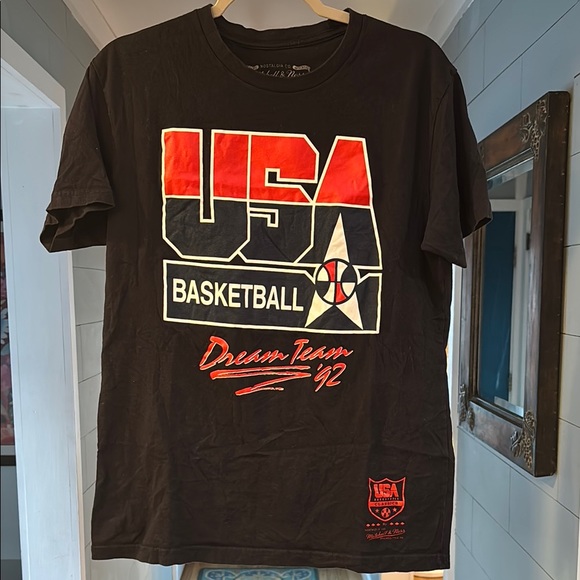 Mitchell & Ness Other - Nostalgia Black and Red Short Sleeve Tee USA Basketball